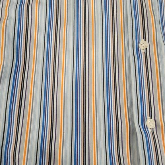 Robert Graham SZ M Multicolor Striped Button Down Shirt Embroidered Flip Cuffs - Picture 11 of 11